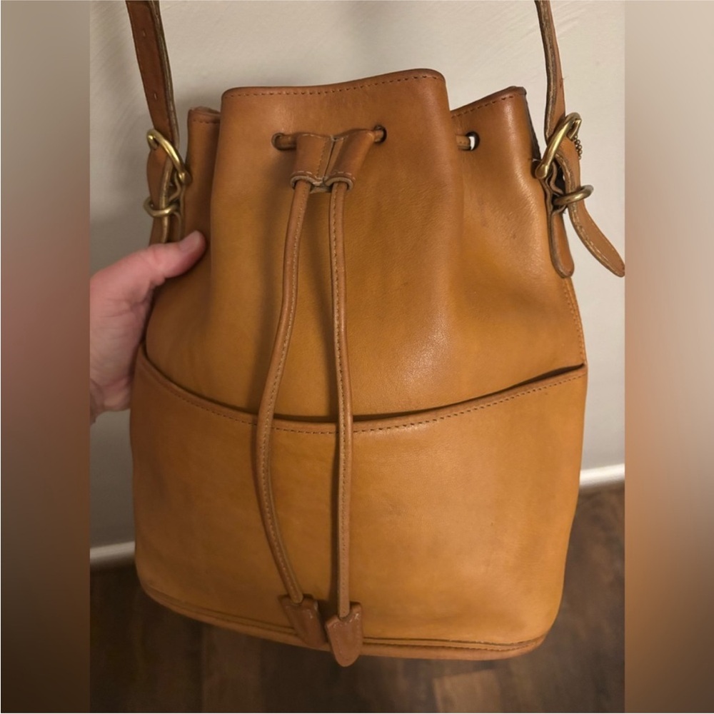 Vintage Coach Equestrian Drawstring bag - 9804 Toffee brown - Made in USA - Picture 3 of 9